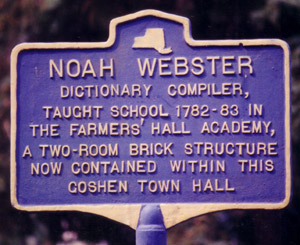 Historical Marker on the Sight of the Noah Webster Building