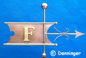 Denninger Newton Banner with raised & gilded letter "F"